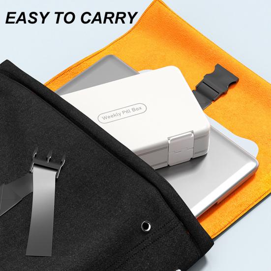 Weekly Pill Organizer 24 Compartments 3 Times One Day Double Layer Clear Portable 7 Days Travel Capsule Tablet Storage Box Container