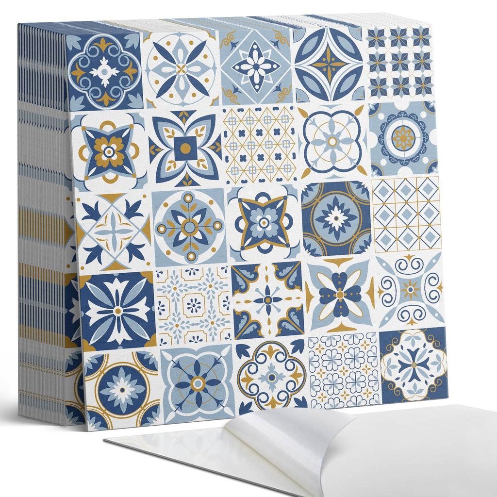 Set of PVC Tiles with Decor for Kitchen or Bathroom Decorative Tile Patterns 20x20x20 cm