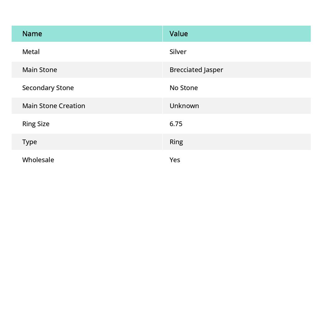 Red Brecciated Jasper Gemstone Handmade Birthday Gift Jewelry Ring 6.75" e6a36