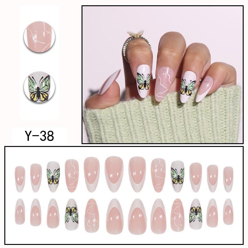 Reusable Press-On Nails With Cat Eye Effect Gradient Design Women Sweet Chic Style Wearable Nail Tips