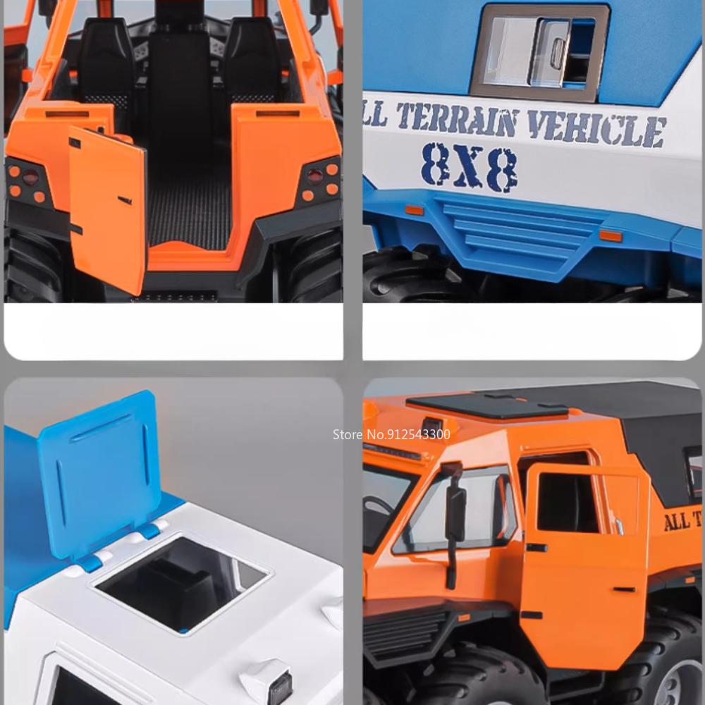 AAYE1 1/32 Russian Avtoros Shaman 8x8 ATV Alloy Model Toys Car Simulation Metal Diecast Sound And Light Vehicles Boys Collection Gifts
