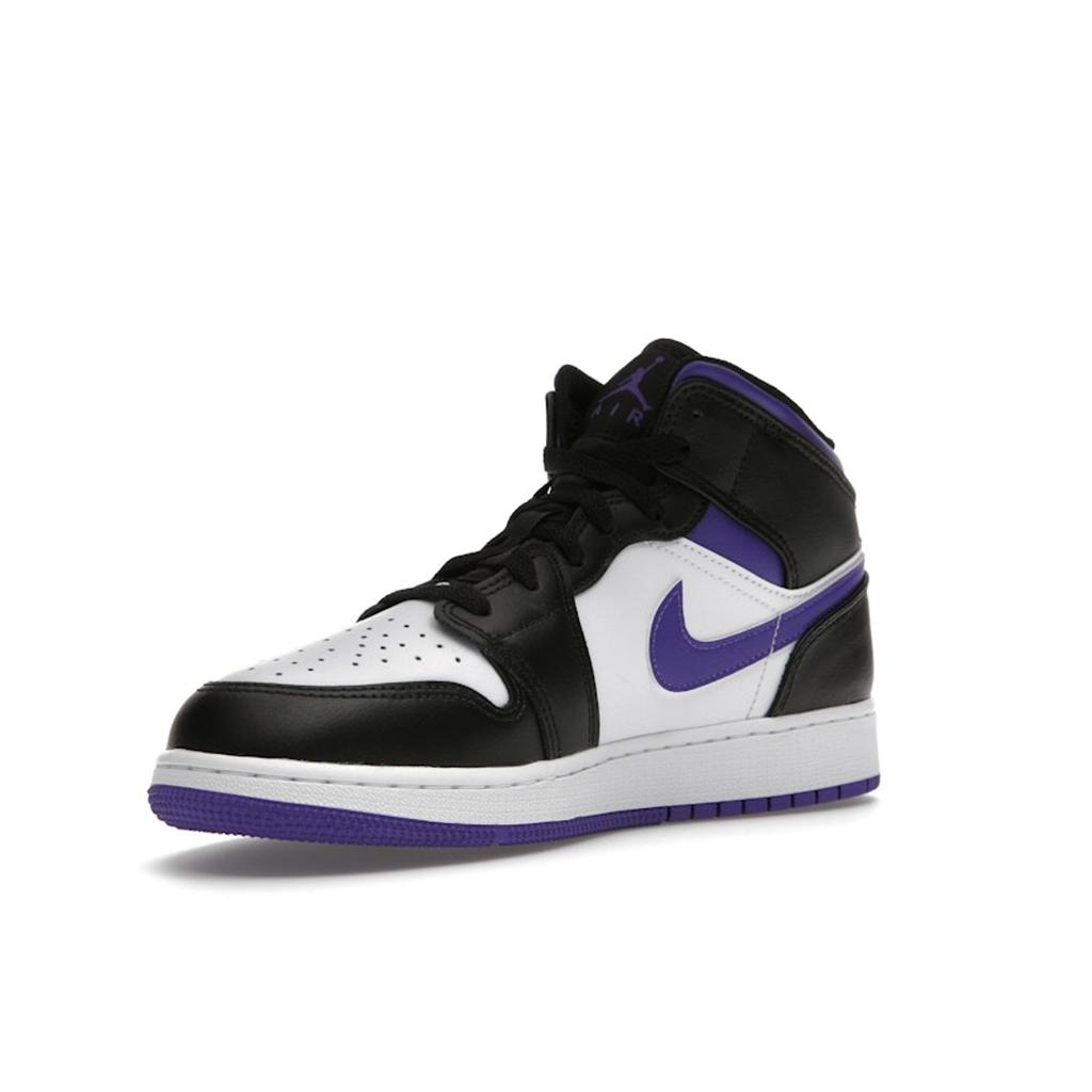 Кроссовки Air Jordan 1 Mid GS Dark Iris Purple Black White 554725-095