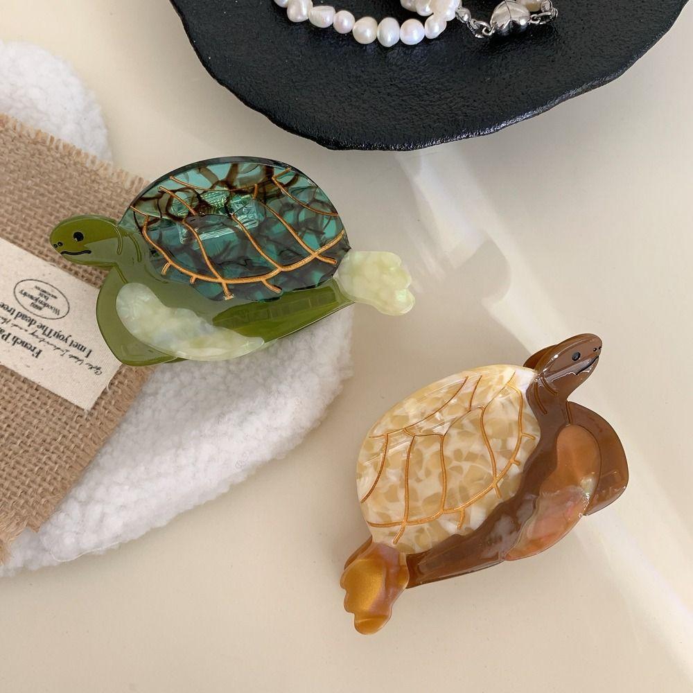 Заколка для волос в виде животного с уксусной кислотой, морское существо, большая акула, модная ацетатная черепаха, коготь для волос, женская