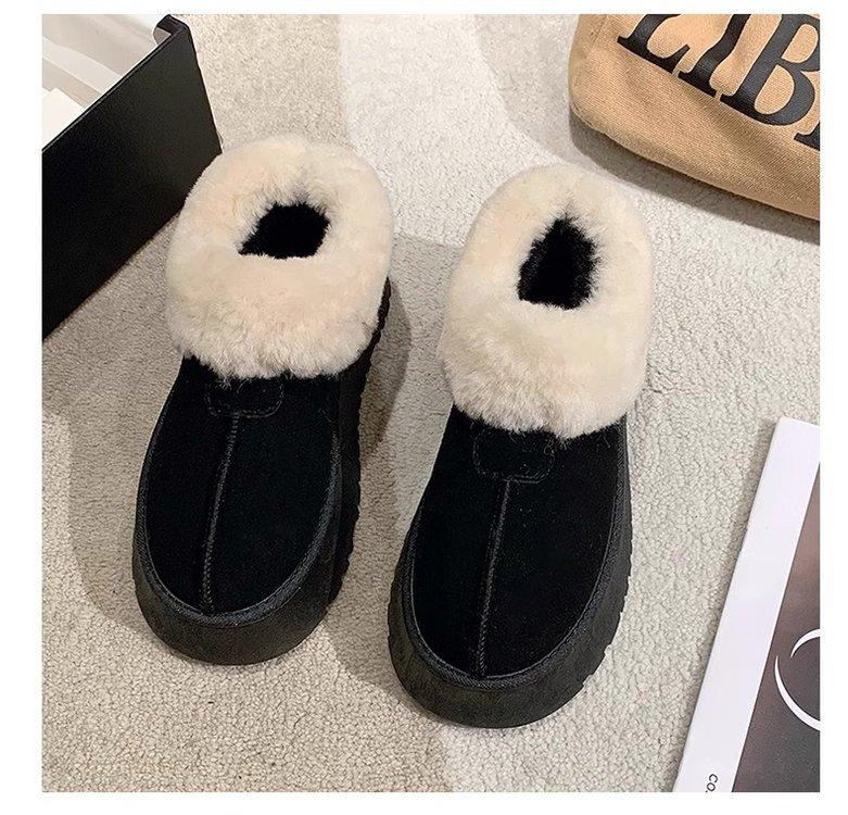 Теплые и утепленные зимние ботинки на толстой подошве для женщин, зима 2024, новые утолщенные бархатные ботинки большого размера из хлопка, пушистые ботинки