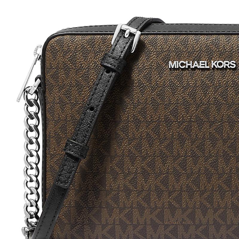 MICHAEL KORS crossbody bag Jet Set Long Old Flower Printed Retro Chain Commuting Coated Canvas Artificial Leather Camera Shoulder Large Women's