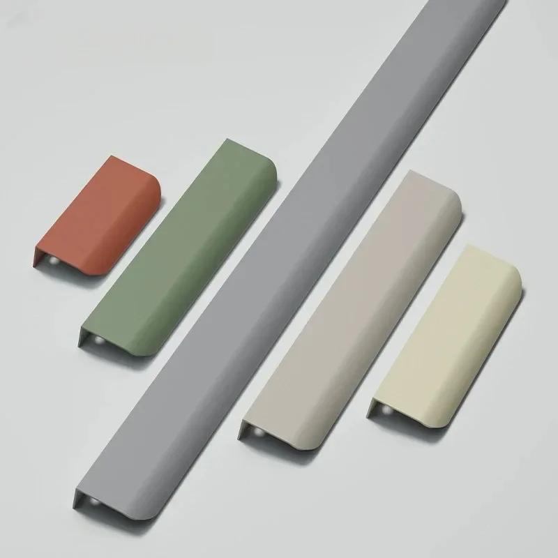 80-500mm Color Hidden Handles for Cabinets and Drawers Dresser Kitchen Cupboard Wardrobe Closet Handle Simplicity Closet Handles
