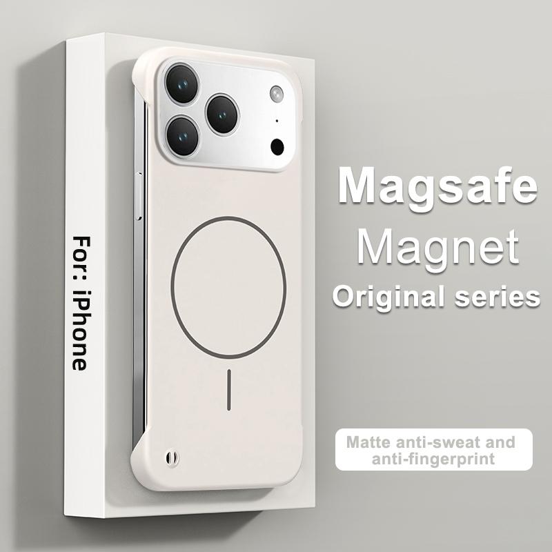 For Magsafe Frameless Magnetic Wireless Charge Case For iPhone 17 Air 16 15 14 13 12 11 Pro Max 16E Ultra Thin Matte PC Cover