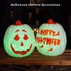 Halloween Pumpkin Lantern Spooky LED Light-up Curved Pumpkin Lamp with Sound for Trick or Treat Parties Indoor Outdoor Desktop Decor