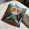 Driving Cat Cushion Cover Soft Decorative Pillow Case Suitable for Bedroom Sofa Car Travel Use