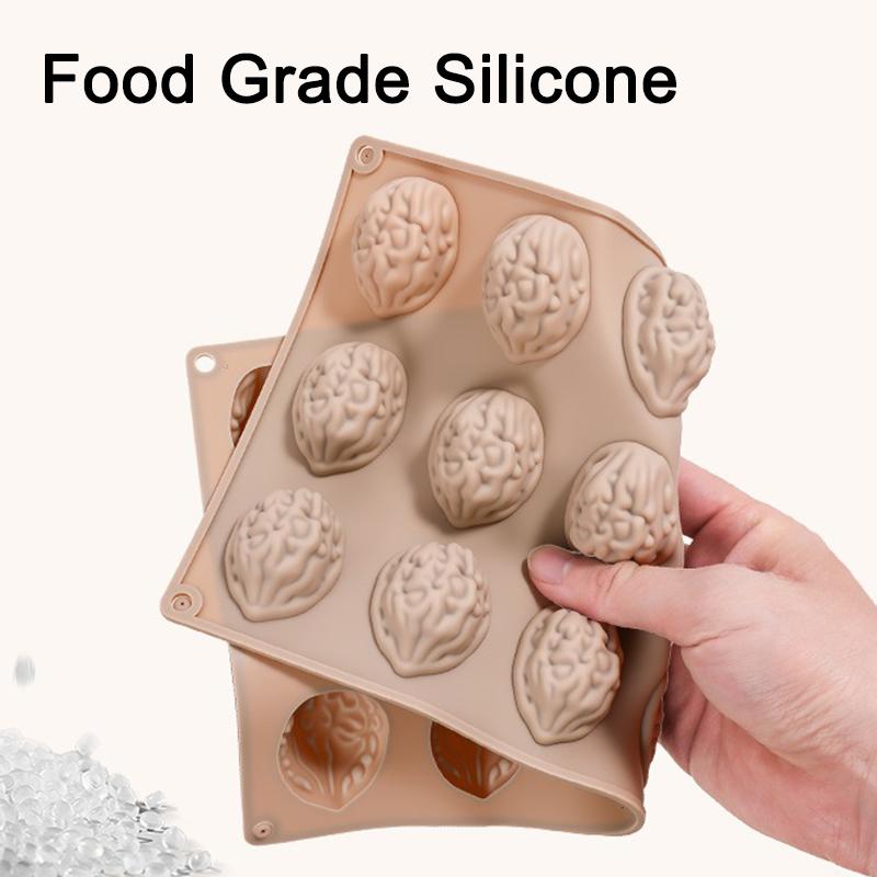 4/18-Cell Walnut Design Mousse Mold Pecan Pistachio Silicone Chocolate Mould Kitchen Bakeware Cake Decor Dessert Baking Tools