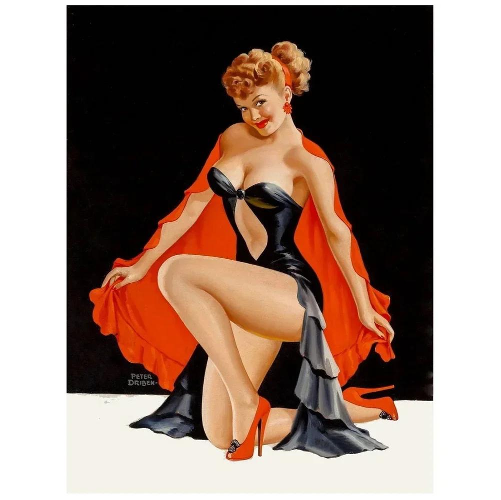 Металлические жестяные знаки Pinup Girls Vintage Board Plate Retro Wall Art Sexy Lady Poster для дома Cafe Bar Pubs Iron Painting Decoration