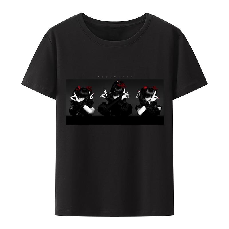 Новое поступление BABYMETAL Heavy Metal Electroacoustic Band Футболка Rock Band Унисекс и для женщин Подарочная футболка для отдыха на улице в стиле хип-хоп Модная футболка