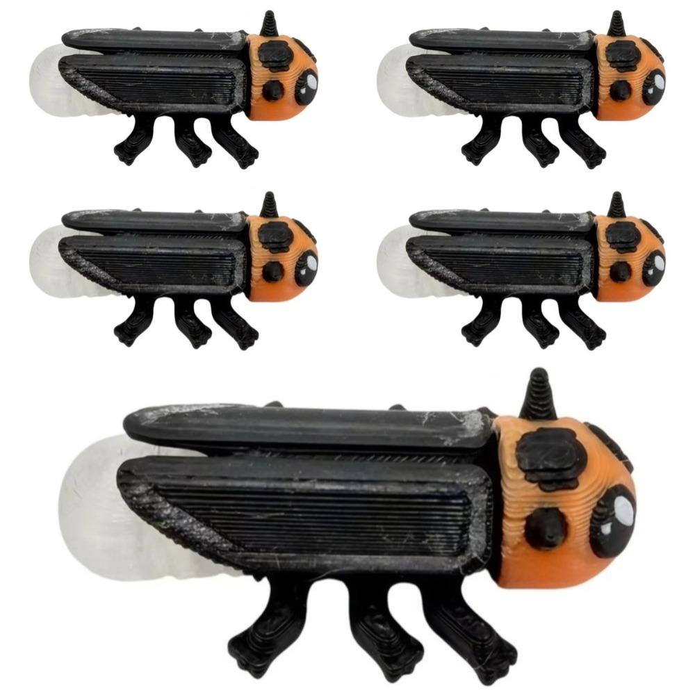 5Pcs Glow-in-the-Dark Mini Fireflies Statue 3D Printed Firefly Ornament Halloween Party