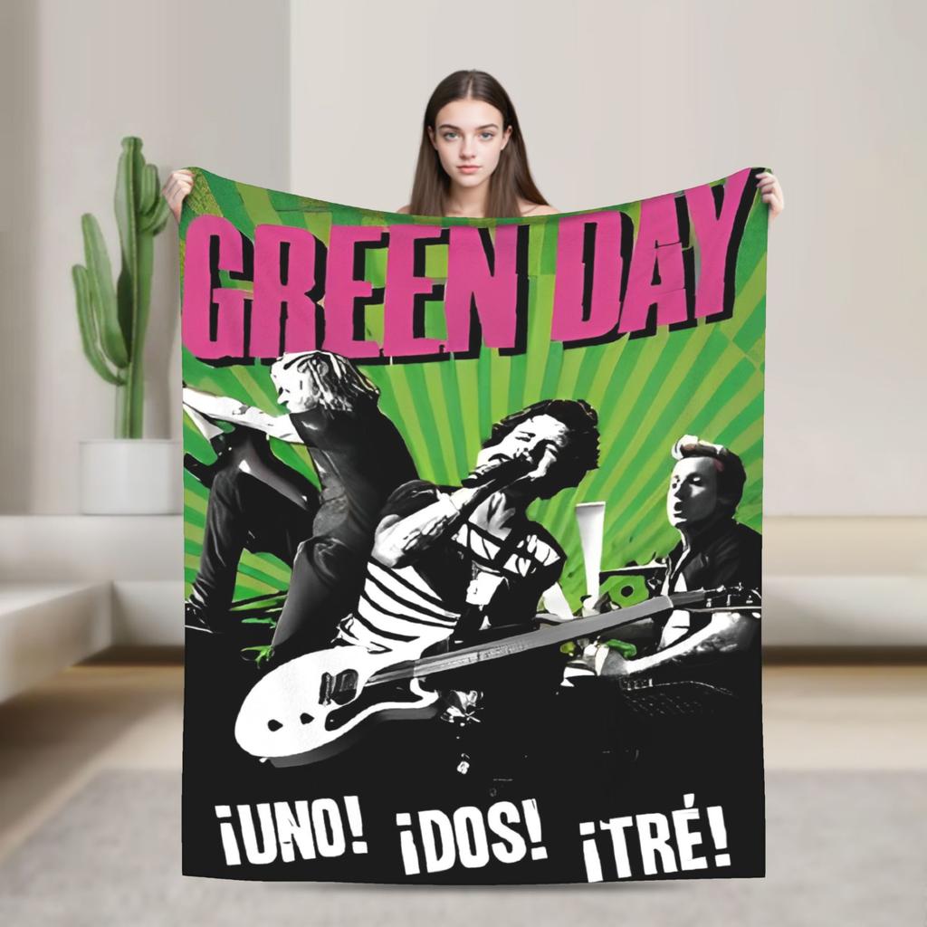 Зеленые Дни Панк Плед Альбом American Idiot Фланелевый Потрясающий Дышащий Плед для Украшения Дома