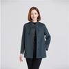 Fengxun Women's New Chinese Style Double-faced Wool Short Coat with Stand Collar