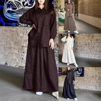 Весенне-осенний женский ретро-комплект из двух предметов с большими лацканами