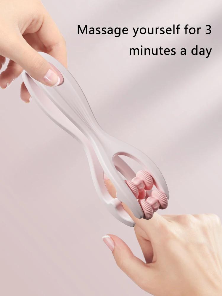 Массажер для пальцев, двухрядный роликовый дизайн, простой в использовании, снимает усталость пальцев, способствует циркуляции крови, портативный роликовый массажер для пальцев