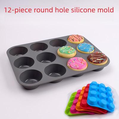 Круглая силиконовая форма для кексов, желе, пудингов, свечей на 12 отверстий