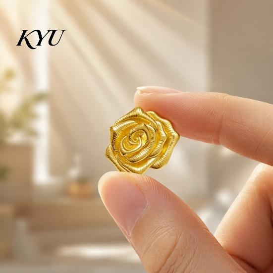 Elegant Floral Badge Vintage Golden Plated Rose Brooch, Metal Flower Lapel Pin for Brooch Women, Relief Suits Dresses Shirts Scarves Romantic Jewelry