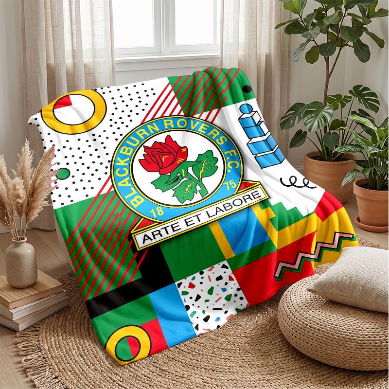 Blackburn Rovers Football Print Flannel Blanket, Soft Warm Lightweight Throw Blanket for Sofa Bed Camping