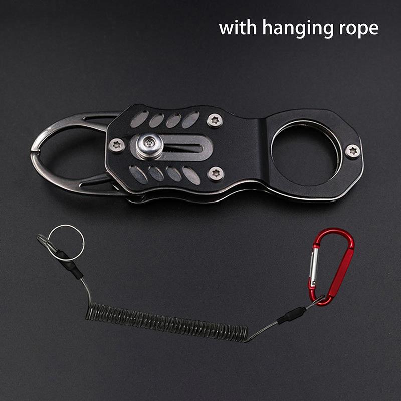 Mini Fish Lip Grabber with Secure Lanyard Stainless Steel Designed for Efficient Fishing Adventures