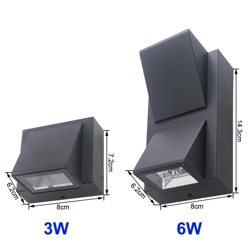 6 Вт Светодиодные настенные светильники Водонепроницаемые Наружные Внутренние Современные Настенные светильники Для Спальни Балкона Сада Веранды Свет AC90-260В