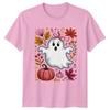 Cute Little Ghost Pink Bow Unisexs TShirt Autumn Ghost Halloween Halloween Gift
