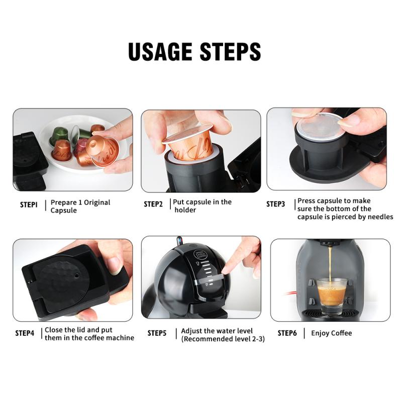 Адаптер для кофейных капсул для кофемашины Dolce Gusto Edg 466 Gusto, многоразовый конвертер кофейных капсул, простой в использовании, полный комплект аксессуаров
