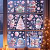 9pcs/set Christmas Static Cling Stickers Window Decals Santa Claus Scene Festive Window Decals Christmas Home Party Decor