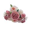 Artificial Rose Bouquet Realistic Fake Silk Flower With Green Leaves Home Wedding