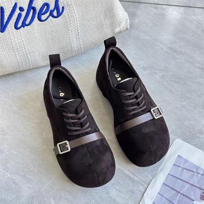 Маленький мужчина увеличивает рост и платформа женские новые осенние туфли универсальные ретро квадратный носок уродливые милые повседневные туфли