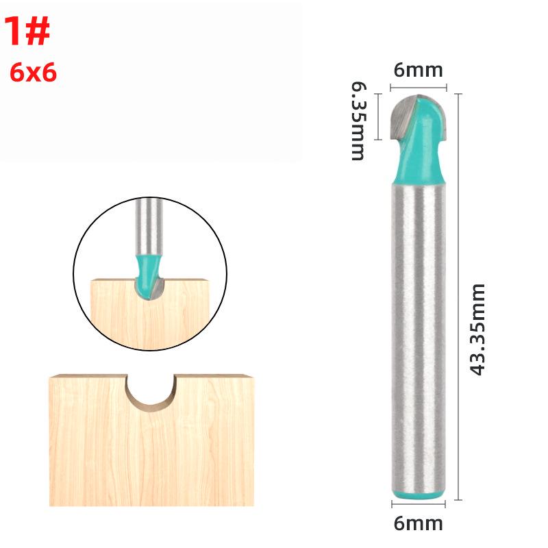 Set of 6 Round-Bottomed Woodworking Tools: Lace Knife, Round-Head Knife, Semi-Circular Relief Knife, Ball-Head Knife for Computer Engraving.