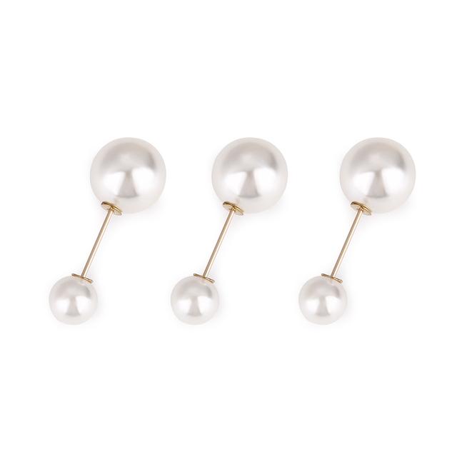 3Pcs/Set Double Pearl Brooch Pins Anti-fade Exquisite Elegant Brooches for Women Sweater Cardigan Clip Coat Summer Dress Jewelry