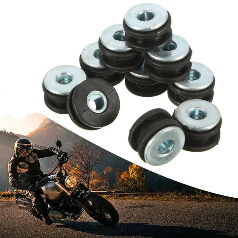 10Pcs Motorcycle Rubber Grommets Bolt Pads Pressure Relief Cushion Buffer Washer Shock Bushing Kit for Kawasaki Fairing Gaskets