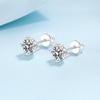S925 Sterling Silver Earrings for Women Moissanite Screw Earrings Plated Pt950 Gold Ear Jewelry