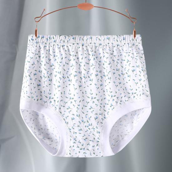 Seniors Women Cotton Underwear Soft Full Coverage Panties Plus Size Moisture-Absorbing Briefs for Medium Elderly Ladies