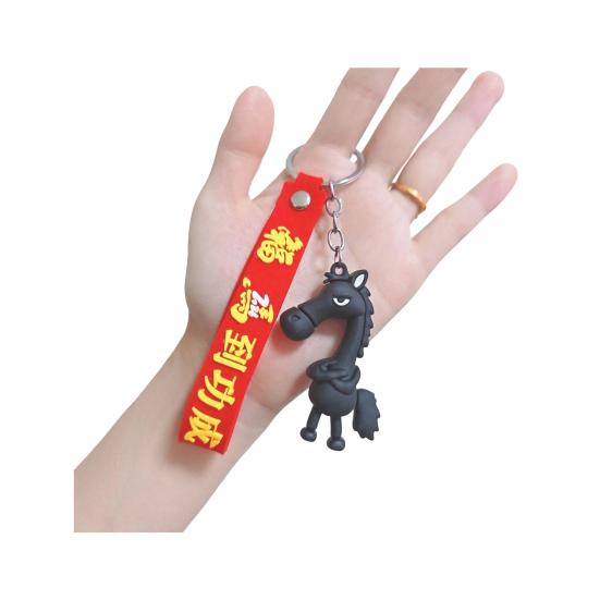 Брелок-подвеска Дизайн лошади Мягкий полиэтилен Значимый животный брелок Сумки Кошельки Рюкзаки Аксессуары