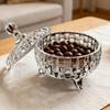 Большая стеклянная конфетница с крышкой, расписанная вручную, красочная банка для конфет, декоративная шкатулка для драгоценностей, контейнер для печенья для свадебного буфета, для печенья, орехов, шоколада