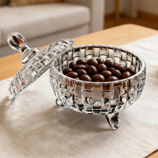 Большая стеклянная конфетница с крышкой, расписанная вручную, красочная банка для конфет, декоративная шкатулка для драгоценностей, контейнер для печенья для свадебного буфета, для печенья, орехов, шоколада