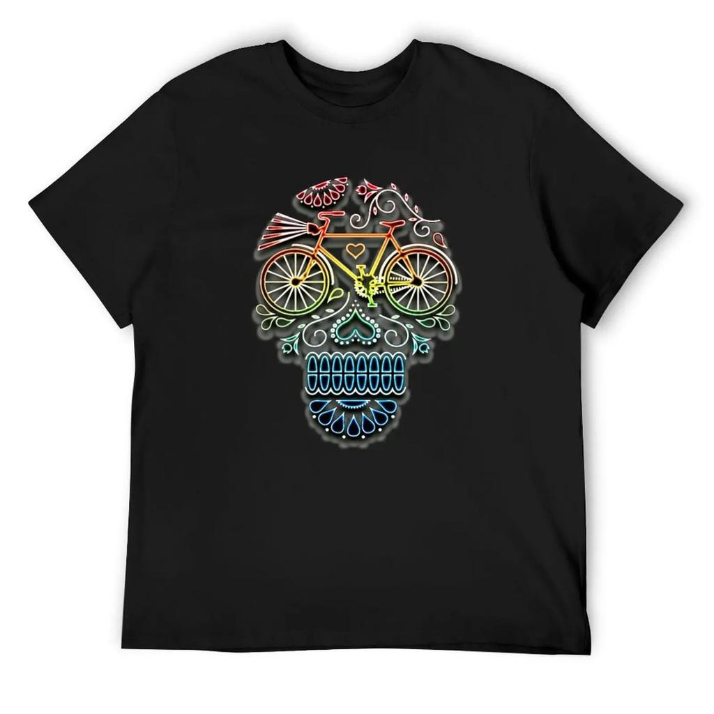Bike Skull, Shirt bicycle T-Shirt blue archive blanks summer shirt mens t shirt graphic
