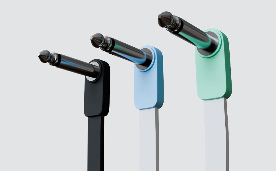 GIMI 10 см Цветные Плоские Кабели-Патчи для Гитарных Эффектов 3 Кабеля, Экономящие Место Педали, Тип L-L, Упаковка из 3 шт. (Зеленый - Кабели, 10 см)