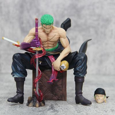 Фигурка Зоро из аниме One Piece, 15 см, в стиле Ророноа, из ПВХ, с двумя головами, для коллекционирования, украшения комнаты, игрушка, подарок.