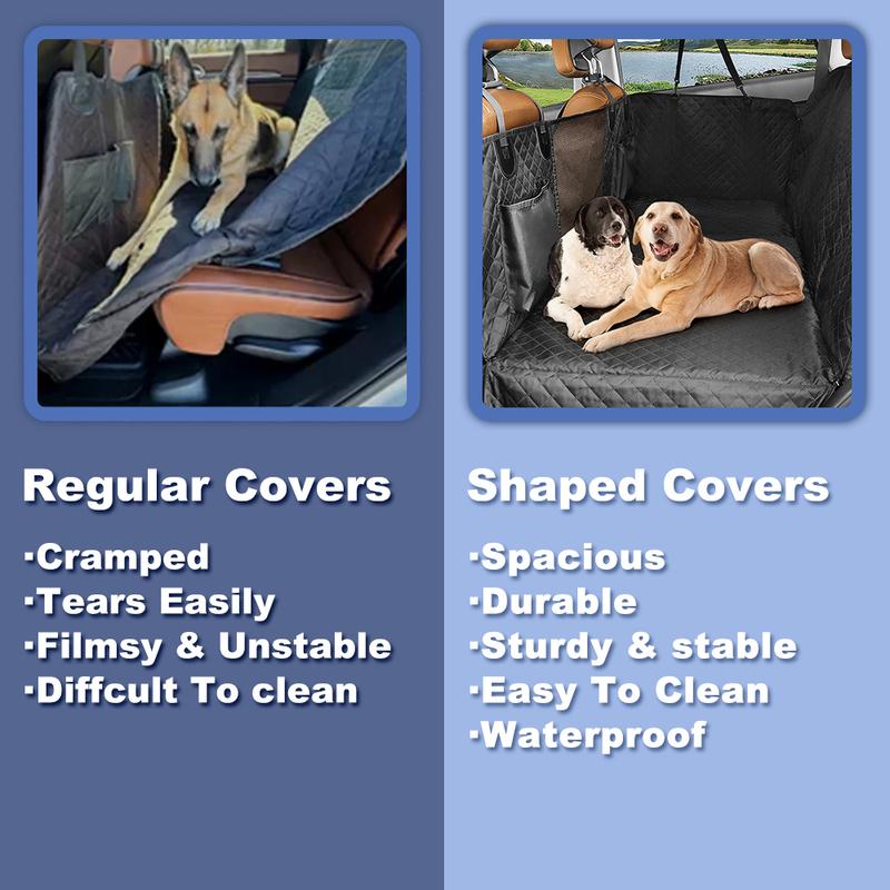 Dog Car Backseat Cover Extender with Detachable Solid Hard Bottom Car Waterproof Cushion Pet Back Seat Pad Cat Large Dogs SUVs