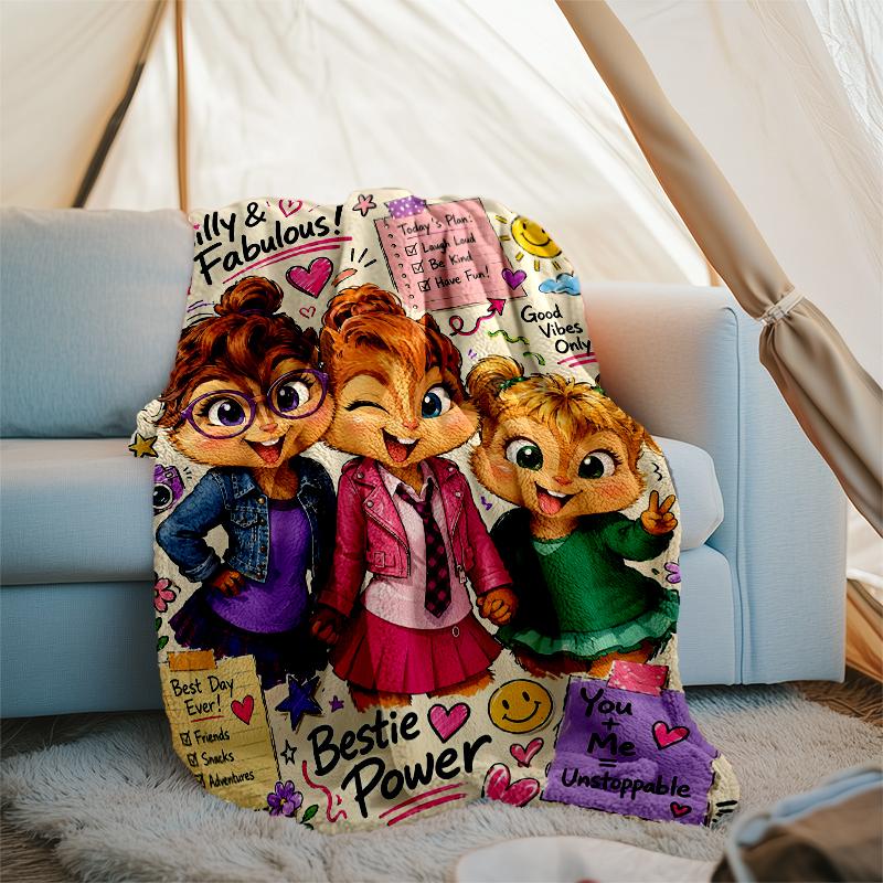 Alvin Chipmunks Theme Printed Blanket Perfect For Couch Bed Travel Outdoor Use Machine Washable Cozy Durable