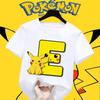 Anime Pokemons Tshirts for Children Pikachu Cartoon Letter Printed Shortsleeved Top Boys Girls Summer Fashion Sports Tshirt