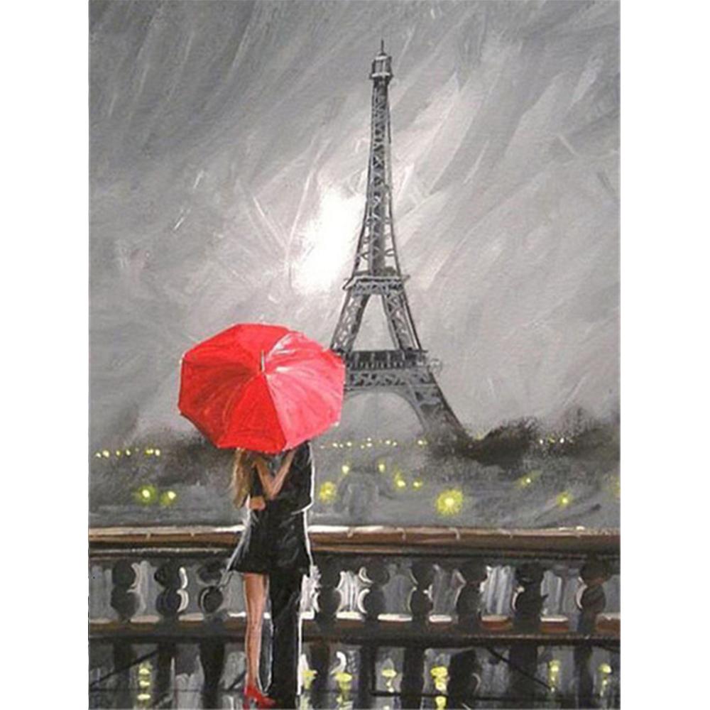 5D Алмазная вышивка с полной дрелью, вышивка крестиком, уличная алмазная живопись, пейзажная мозаика, Эйфелева башня, ремесленный домашний декор