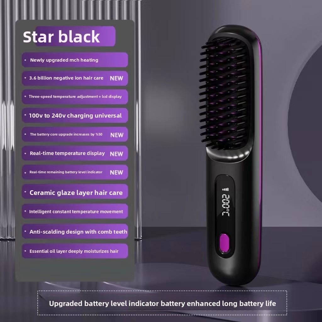 Многофункциональный ЖК-дисплей USB Беспроводной Керамический Мини-выпрямитель для волос, Портативный и Легко заряжаемый