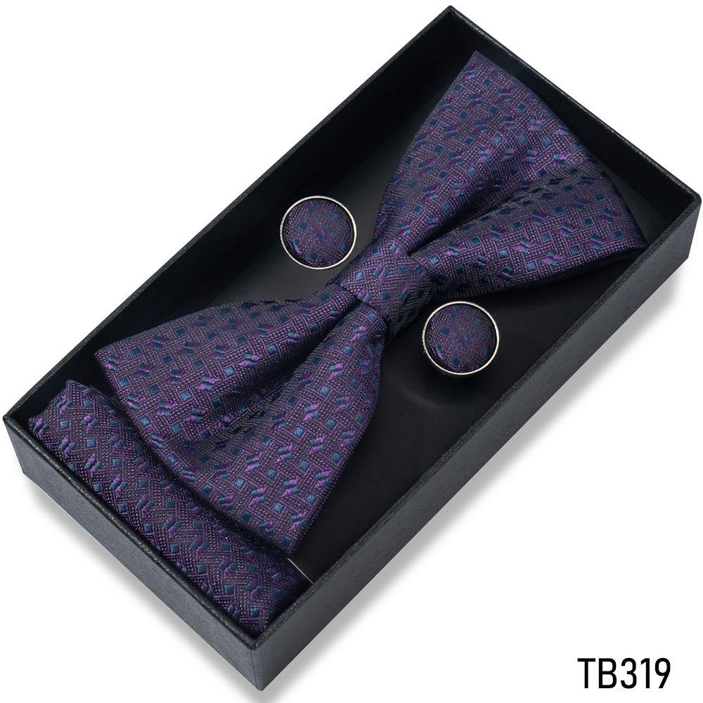 Классические Бабочки Галстуки-Бабочки для Мужчин Бабочка Платок в Карман Запонки Набор для Костюма Деловые Аксессуары