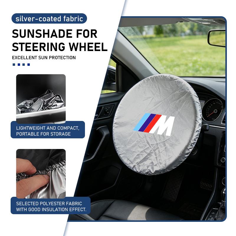Car Steering Wheel Sun Shade Cover UV-Blocking Sun Protection Cover For BMW M 1 3 4 5 6 7 Series X1 X3 X4 X5 G20 G38 F48 E36 E39 TCFJN1
