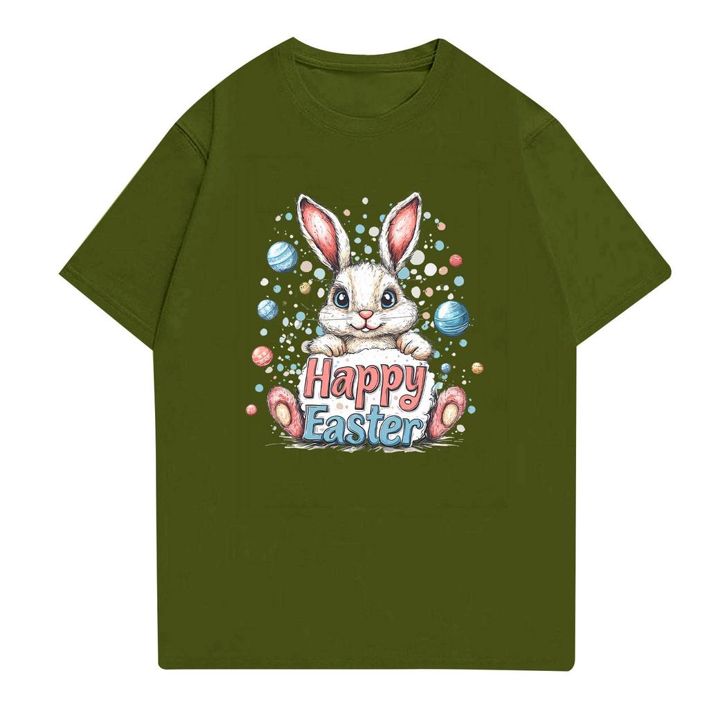 Women's Top Round Neck Casual Printed Short-sleeved T-shirt Top